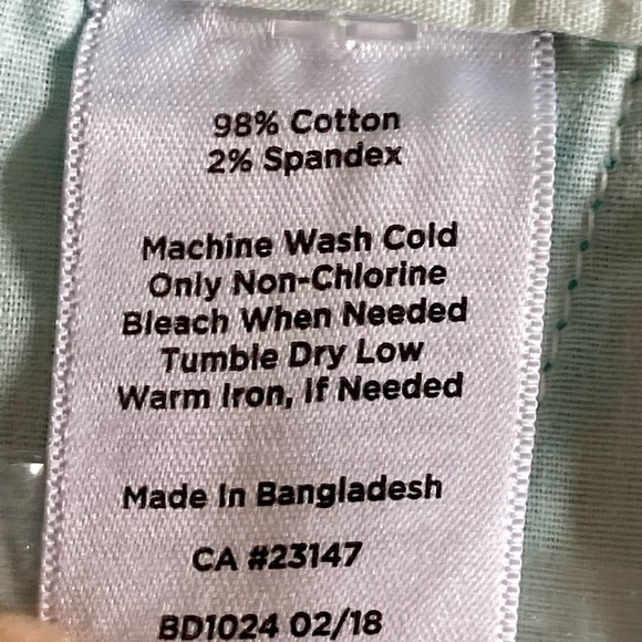 Talbots Aqua Green 6" Girlfriend Shorts Size 14P Super Soft Chino NWT Flat Front - Picture 8 of 9